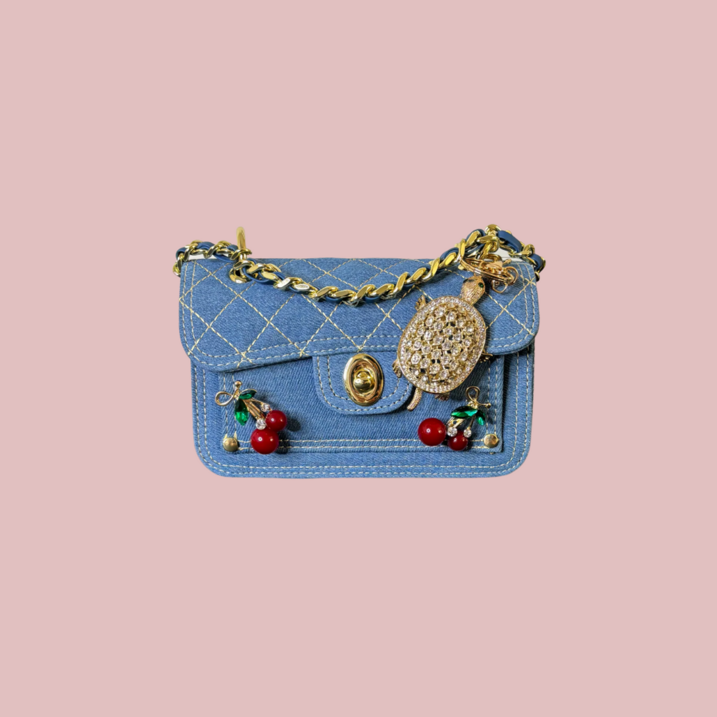 Light wash denim handbag/crossbody purse
