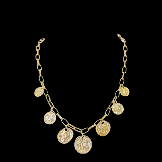 Small Coins Charm Necklace