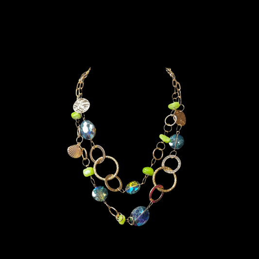Clear Blue Layered Necklace