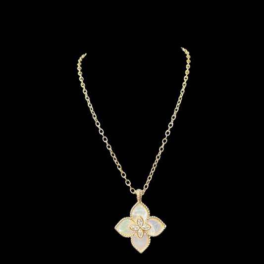 Gold Dipped Flower Necklace