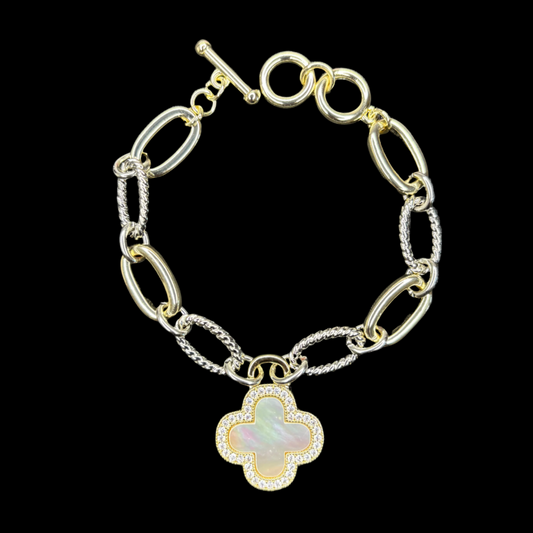 Inspired 14k Gold Plated Link Bracelet.