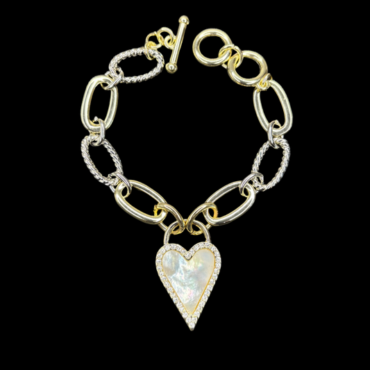 Brand Inspired 14k gold Plated Heart Bracelet.